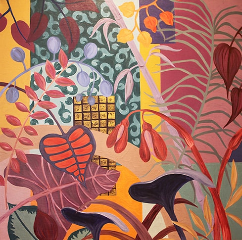 Composition with Purple Leaf